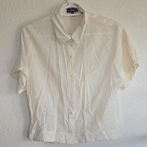 Theory Women’s Cream Short-Sleeve Button-Down Shirt